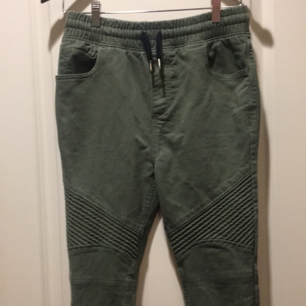 Urban ID mens joggers drawstring elastic waistband faux fly elastic hem size XS